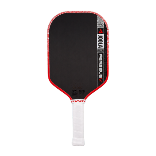Front view of the JOOLA Perseus Pro V 16mm paddle in Blaze Red