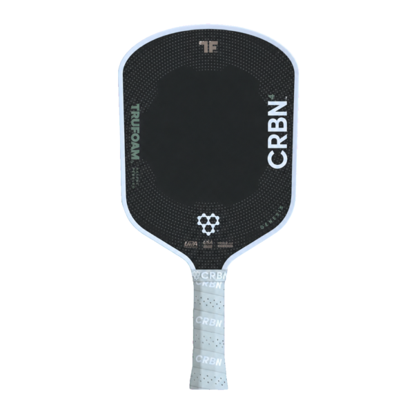 CRBN 4 TruFoam Barrage - Front paddle view Front view of the CRBN 4 TruFoam Barrage paddle with black carbon face and gray grip