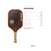 Proton Project Coyote Elongated 15mm Pickleball Paddle gallery image 3 Proton Project Coyote paddle front view beside its specification chart