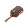 Proton Project Coyote Elongated 15mm Pickleball Paddle gallery image 2 Proton Project Coyote paddle with beige grip and orange edge, angled view