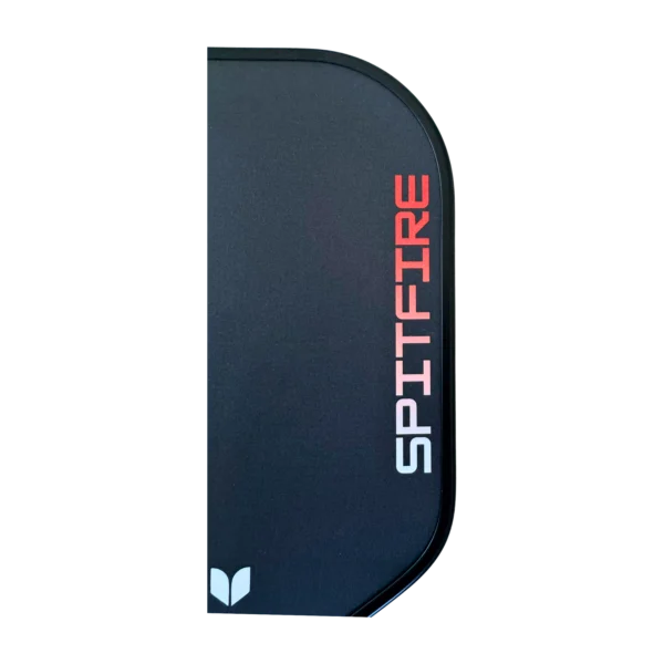 Spartus Spitfire paddle face and right edge with Spitfire lettering, close-up