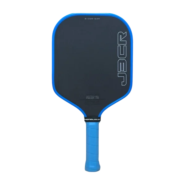 Honolulu J3CR Crystal Blue Endurance 16mm Pickleball Paddle gallery image 3 Honolulu J3CR Crystal Blue paddle in Blue, front view