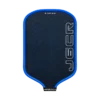 Honolulu J6CR Crystal Blue Endurance 16mm Pickleball Paddle gallery image 3 Honolulu J6CR Crystal Blue paddle in Blue, face and edge close-up