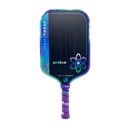 Proton Project Peacock Elongated 15mm Pickleball Paddle front view